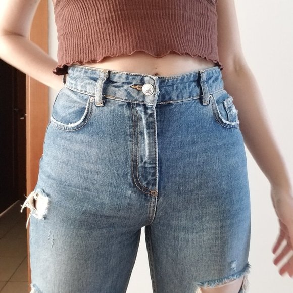 🌊 Zara high rise ripped jeans - Picture 3 of 16